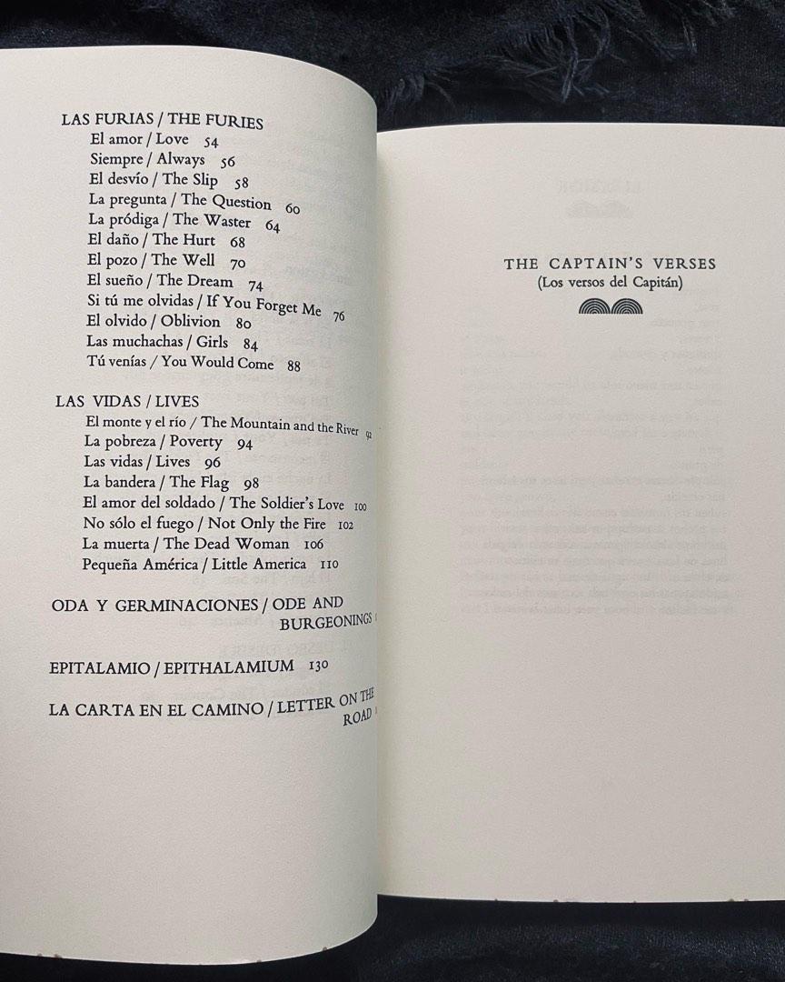 The Captain's Verses By Pablo Neruda, Hobbies & Toys, Books ...