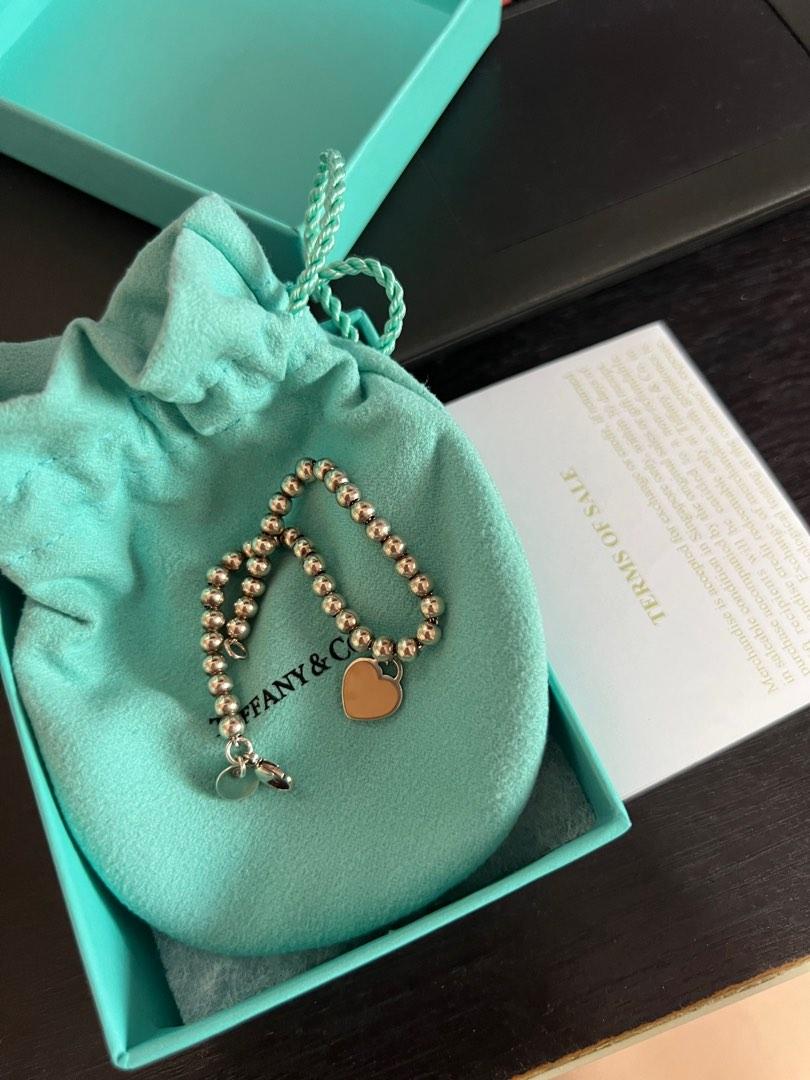 Tiffany and co outlet bracelet pink heart