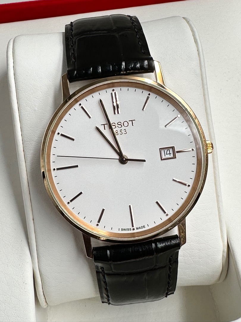 Tissot Goldrun TGold 18K Rose Gold HighAccuracy Quartz, Men's Fashion