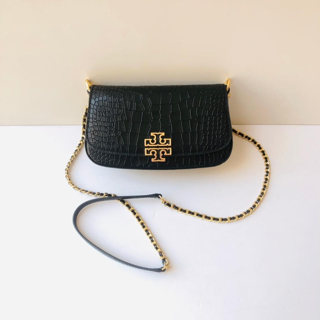 Tory Burch Britten Embossed Convertible Crossbody Bag black, Women's  Fashion, Bags & Wallets, Shoulder Bags on Carousell