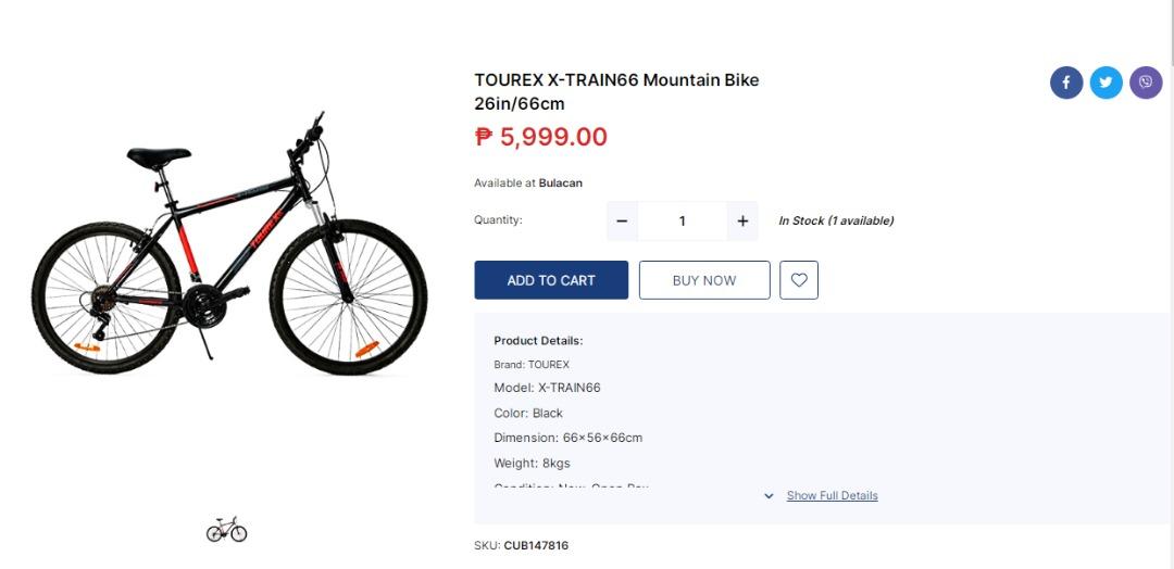 TOUREX X TRAIN66 Mountain Bike 26in 66cm Sports Equipment