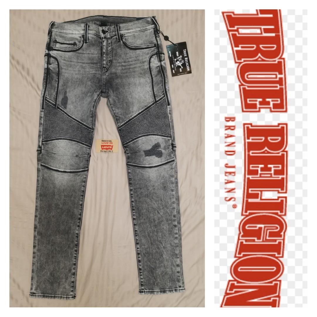 TRUE RELIGION ROCCO Rare Pattern Biker Jeans