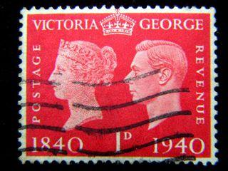 United Kingdom-1940年英國郵票誕生100週年紀念英皇佐治六世及維多利亞像壹便士郵票
