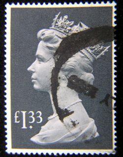 United Kingdom-1980年英國英女皇伊莉莎伯二世像(Queen Elizabeth II)像1.33英鎊(Pounds)郵票