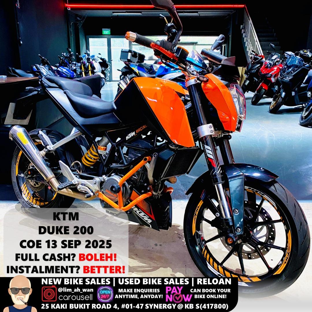 USED KTM Duke 200 with ARROW & OHLINS, Motorcycles, Motorcycles for Sale,  Class 2B on Carousell