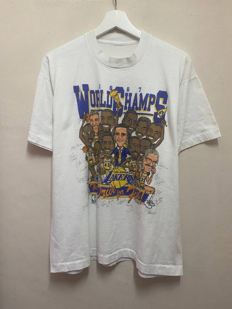 Vintage 80's LA Lakers World Champion NBA, Men's Fashion, Tops