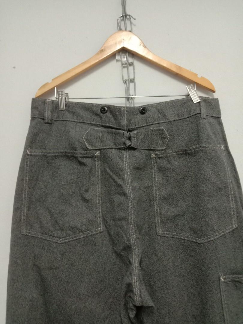 Vintage 90s Double RL Salt Pepper Buckle Back Pants, Men's Fashion 
