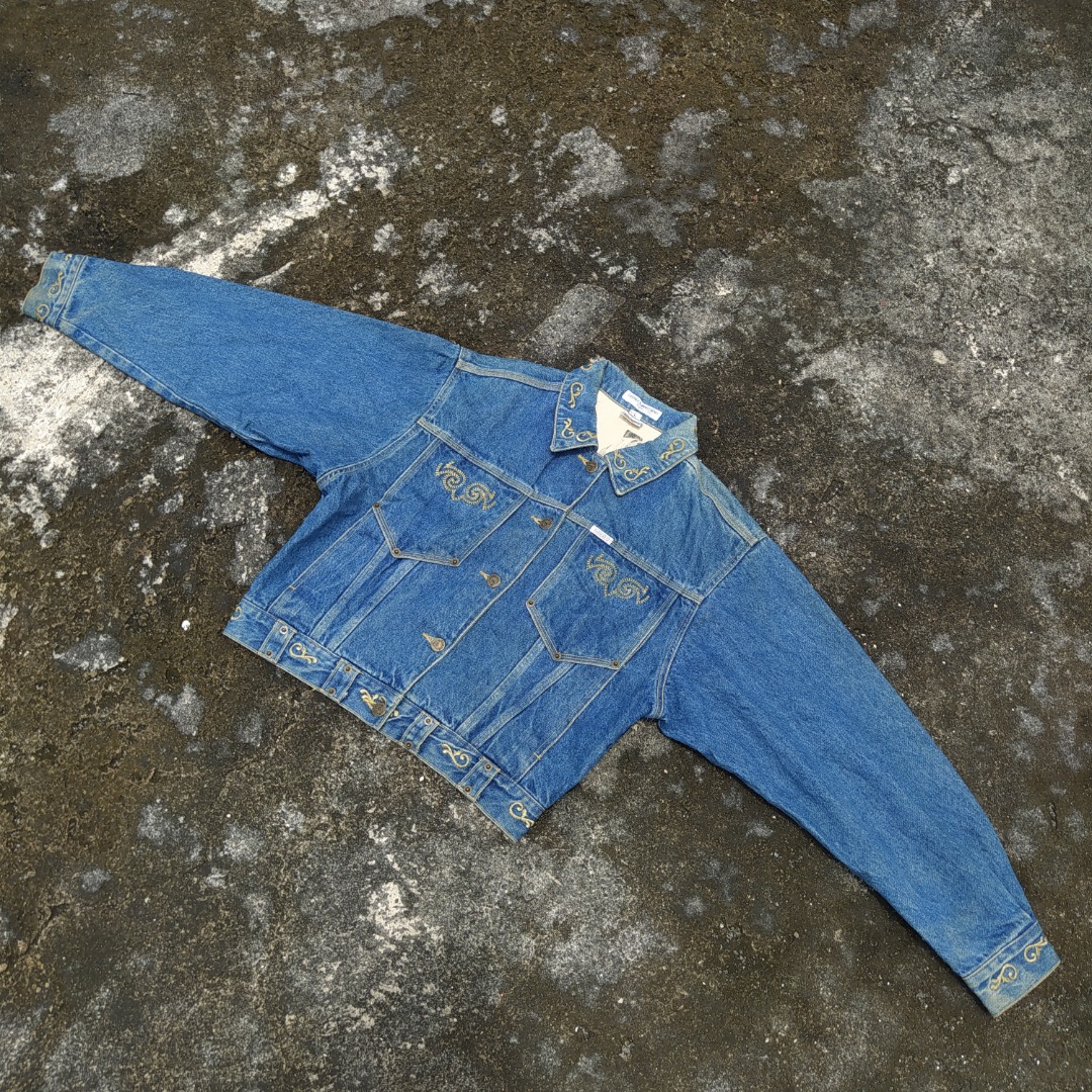 Vintage Marciano for Guess Patern Cropped Trucker Denim Jeans