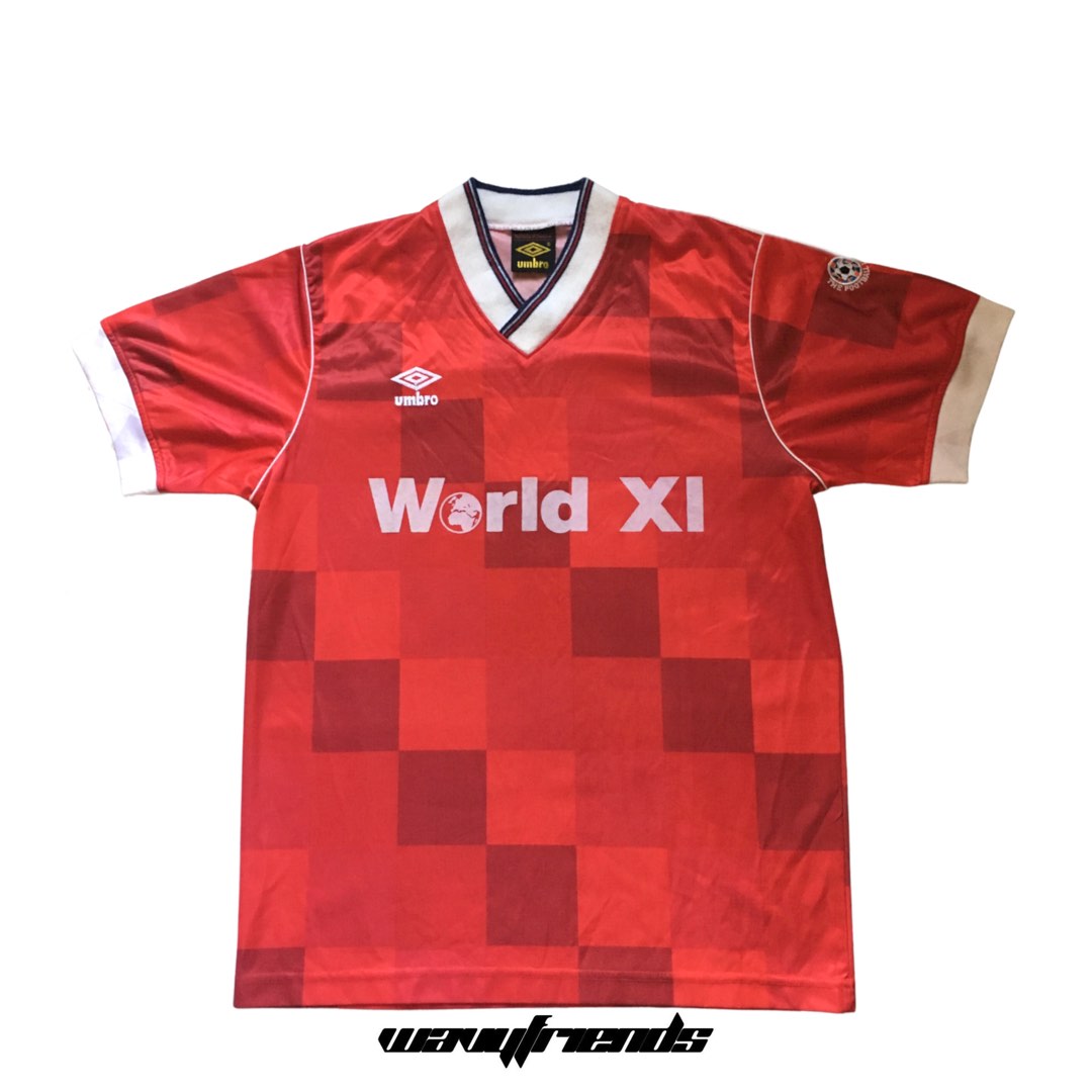 Vintage UMBRO World XI Football Jersey, Men's Fashion, Tops & Sets