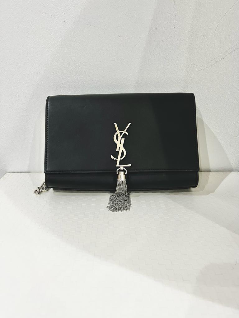 Kate medium bag with leather tassel in grain de poudre embossed leather deals