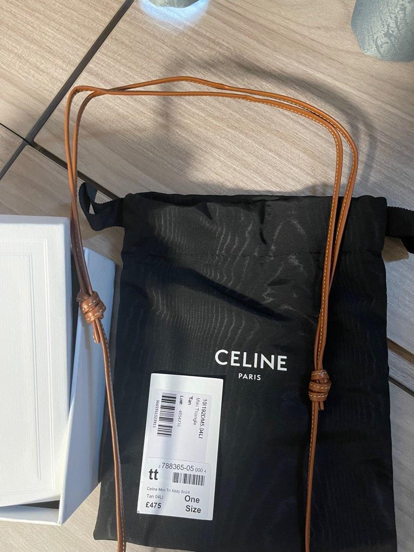 TRIANGLE BAG IN TRIOMPHE CANVAS WITH CELINE PRINT - TAN