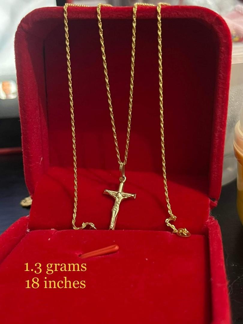 18K Gold Cross Necklace Women s Fashion Jewelry Organisers