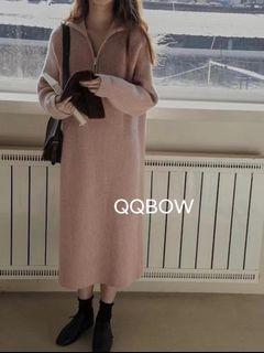 QQBOW正韓粉色毛衣洋裝