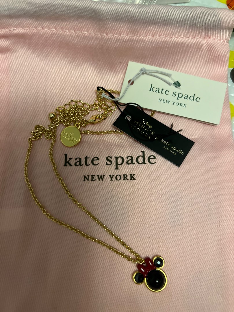 美妮迷生日聖誕禮物Kate spade x Disney Minnie Necklace 連索袋, 名牌