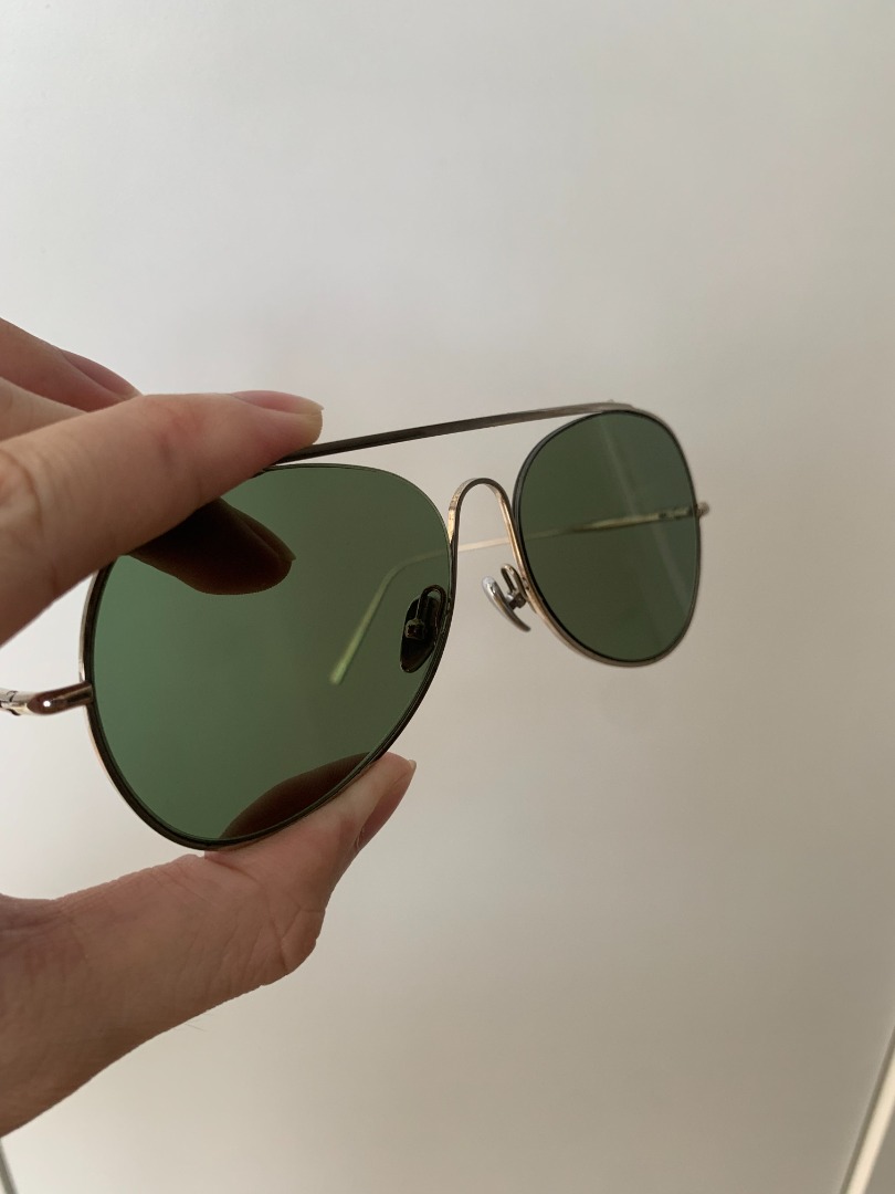 Acne Studios Unisex Green Flat Aviator Very Fine Quality