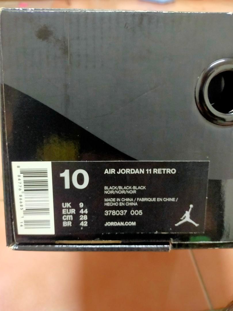 Air Jordan 11 cap and gown 全黑, 他的時尚, 鞋, 運動鞋在旋轉拍賣
