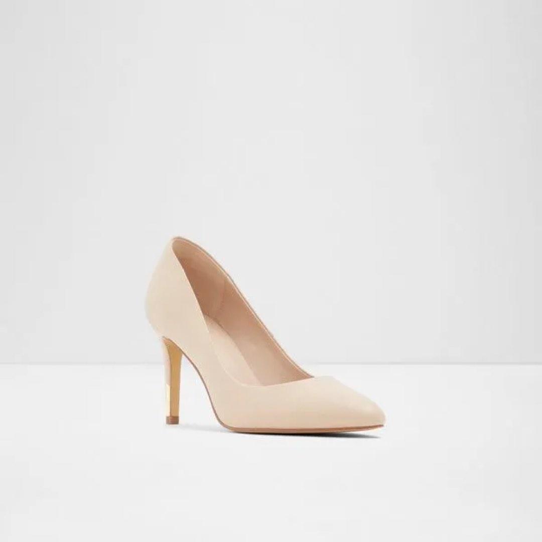 ALDO EMERINGEN Women Classic Almond Toe Heel Pump With Gold Heel Tip