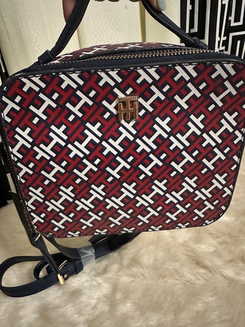 Authentic Tommy Hilfiger Monogram Vanity Square Bag, Women's Fashion