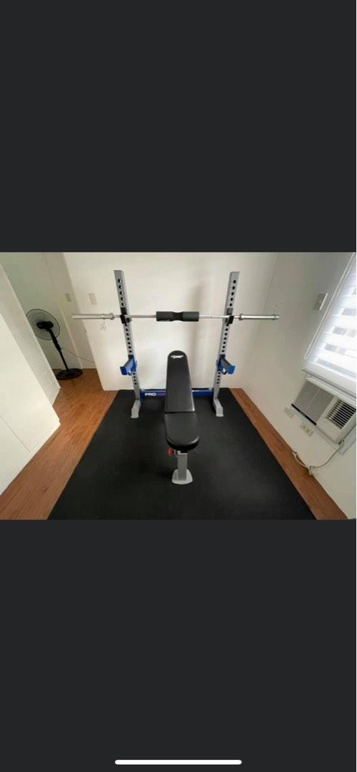 Bench press (Category: Weights & Dumbbells) located in Quezon City. Submitted by mark062587 (Listing ID 1191646585, Image 2). Description: All in Bench press pro Plates - 20lbs, 15,10, 5,2.5 Olympic bar - 16lbs Rubber mat 4 pcs Dumbells 40,30,20 All set po di na po nagagamit Fix price na po FOR SALE SET PO .