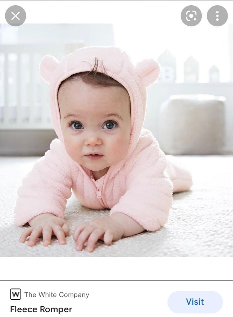 White company shop fleece romper