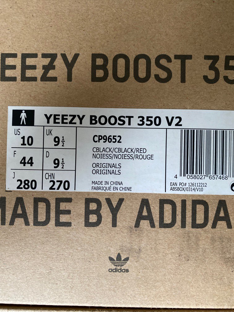 BNIB Adidas Yeezy 350v2 bred US10 Men s Fashion Footwear