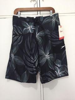 Brand New $54 SPEEDO Black Printed Board Shorts Swim Shorts - Size Small
