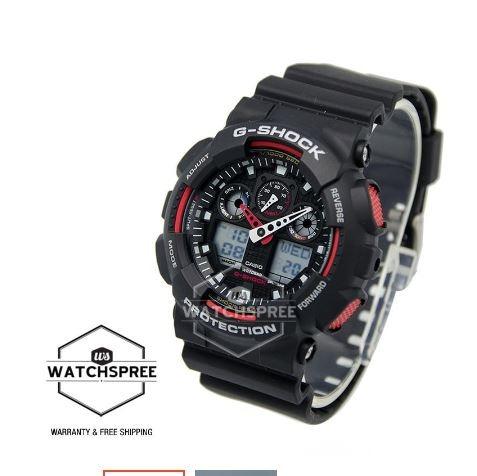 Casio G Shock Extra Large Series Black Resin Band Watch GA100 1A4