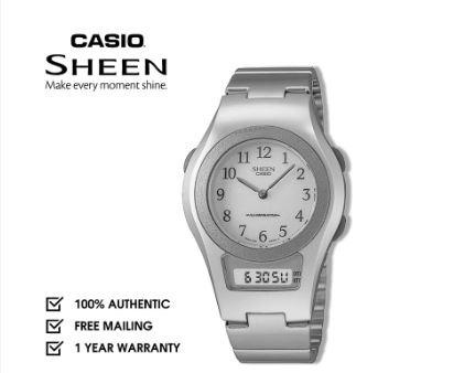 Casio Sheen Ana Digi Dual Time Classic Watch SHN 100 Series