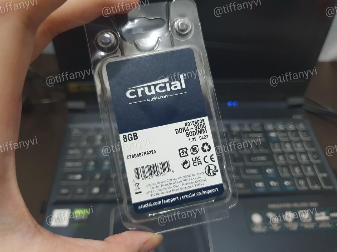2 barrettes 8Go DDR4 3200 SODIMM CRUCIAL - Ordinateurs