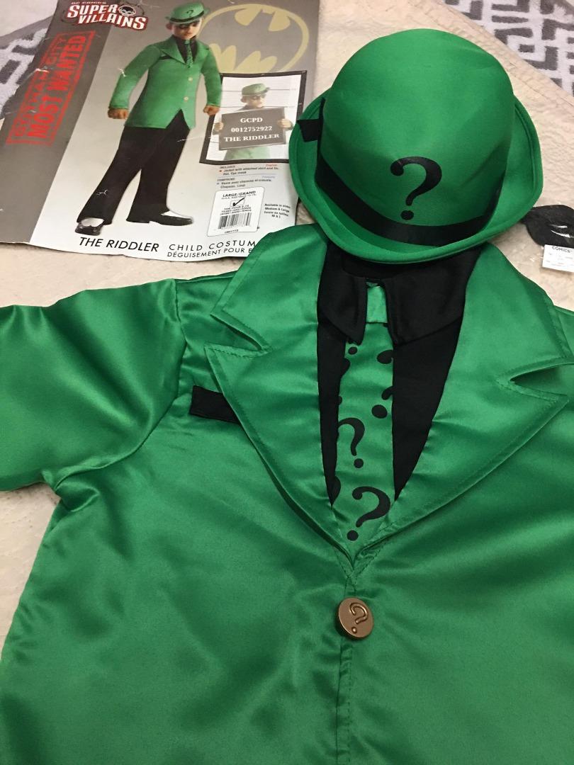 DC Super Villain Child Riddler Costume Set, Babies & Kids, Babies ...