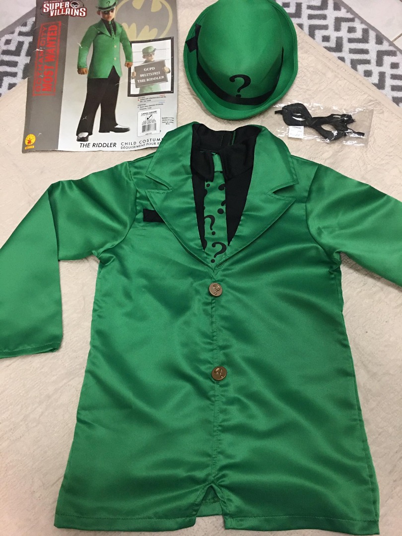 DC Super Villain Child Riddler Costume Set, Babies & Kids, Babies ...