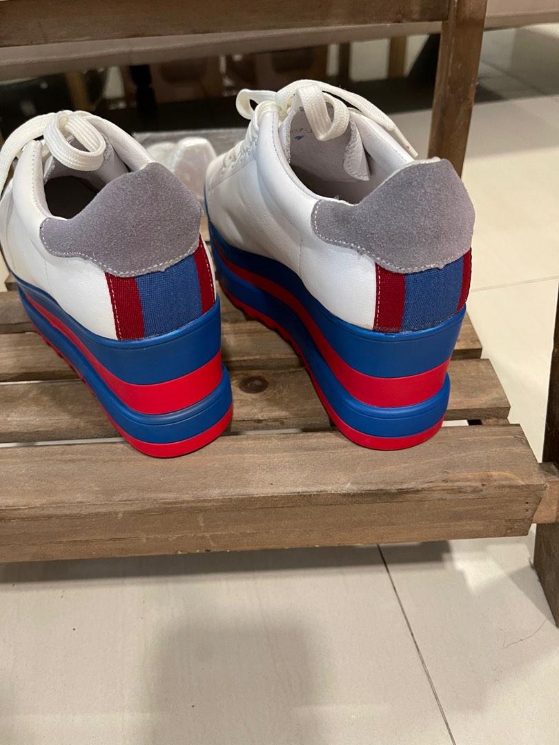 Red white and blue platform sneakers outlet