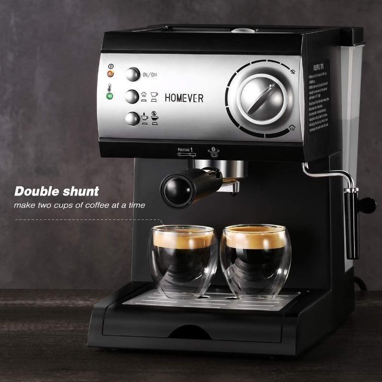 Homever Traditional Pump Espresso Coffee Machine, 5 Bar 1050W Italian