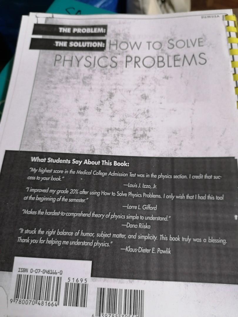 How To Solve Physics Problems A Level Hobbies Toys Books How to solve physics problems a level hobbies toys books