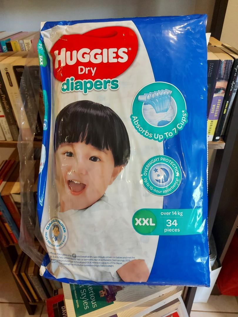Huggies Tape Diaper XXL 34pcs, Babies & Kids, Bathing & Changing