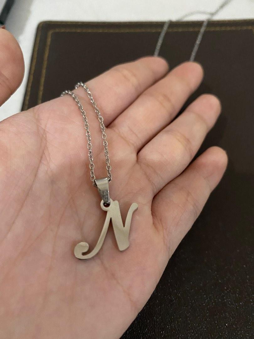 Imono Jewelry Letter N Initial Pendant Silver Necklace Women s