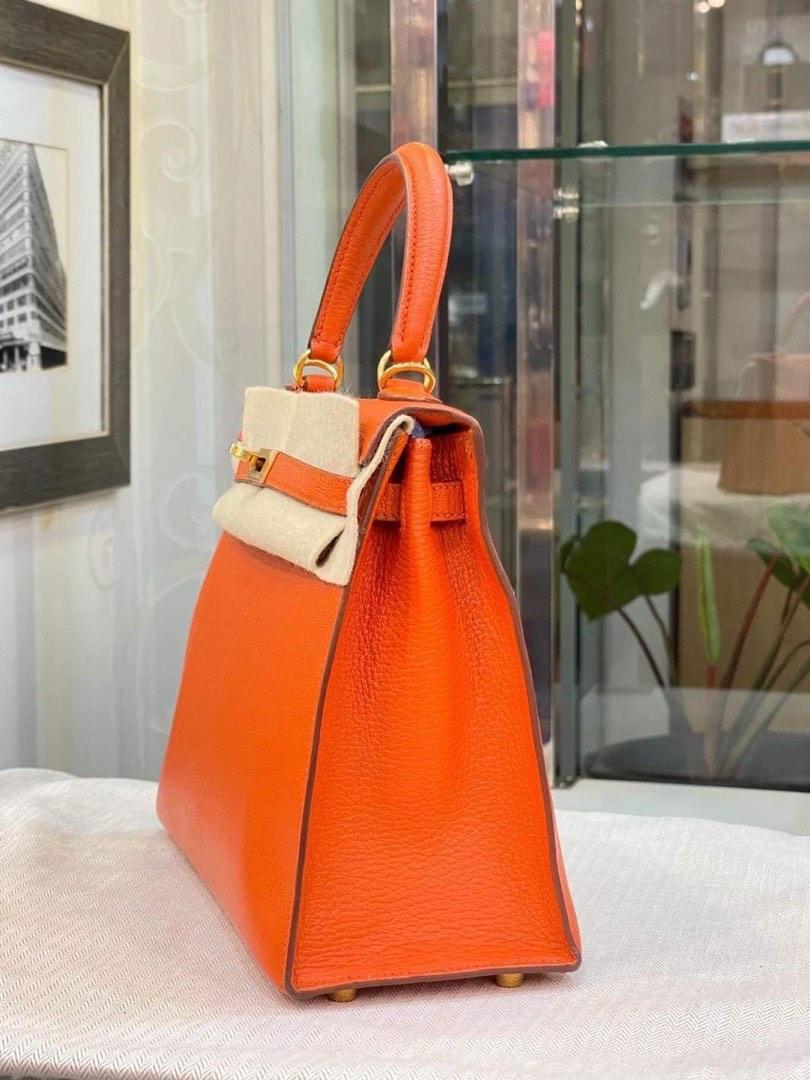 Free shipping Mini Hermes orange Kelly 25 sling bag hand bag Luxury Bags Wallets on Carousell