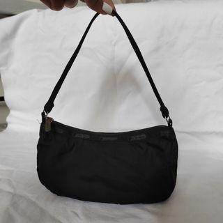 Lesportsac Black Nylon Small Shoulder Baguette Bag