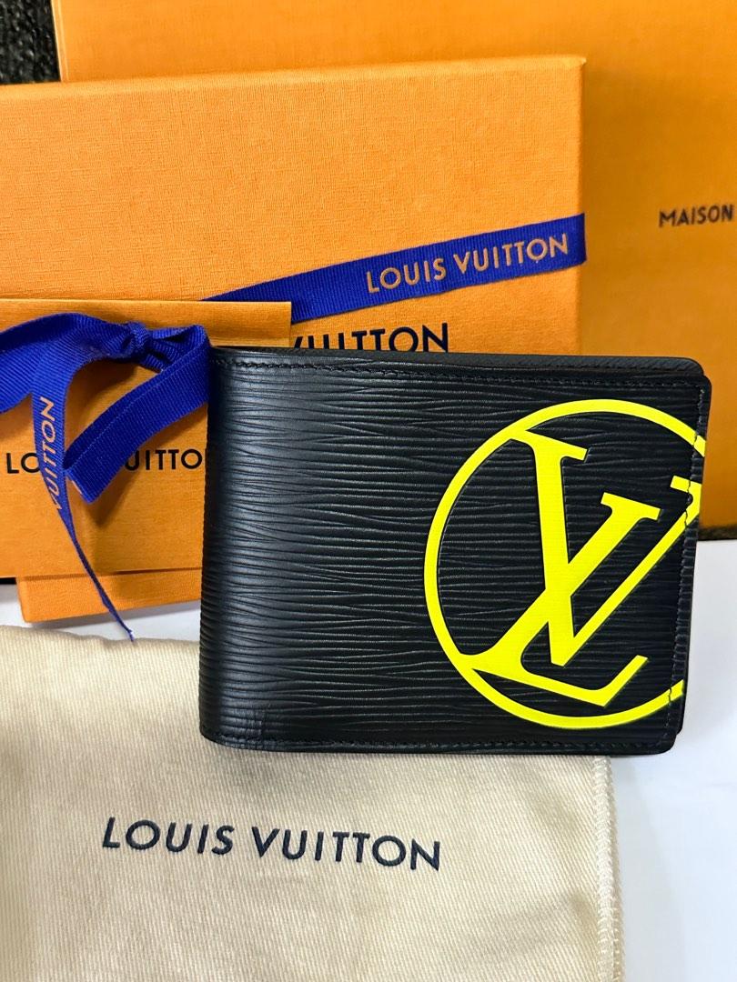 Shop Louis Vuitton EPI LV MULTIPLE WALLET Noir/Blue Marine Folding Wallets  M60662 by Belleplume