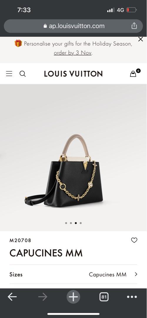 Louis Vuitton Capucines (Category: Bags & Wallets) located in Singapore. Submitted by jasmomo (Listing ID 1191663752, Image 3). Description: Limited edition Capucines MM RRP: $10,600 Brand new in box, dust bag .