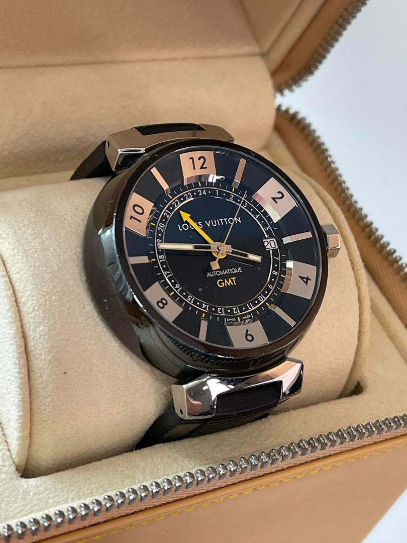 Louis Vuitton tambour all black GMT desk clock, Men's Fashion, Watches &  Accessories, Watches on Carousell