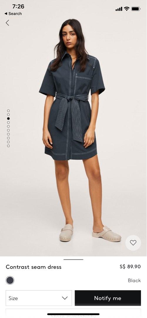 Mango contrast shop seam dress