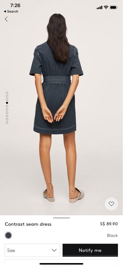 Mango contrast seam dress cheap