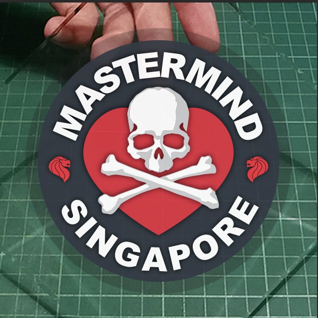 MASTERMIND SINGAPORE Static Cling Car Windscreen Decals . 11cm diameter