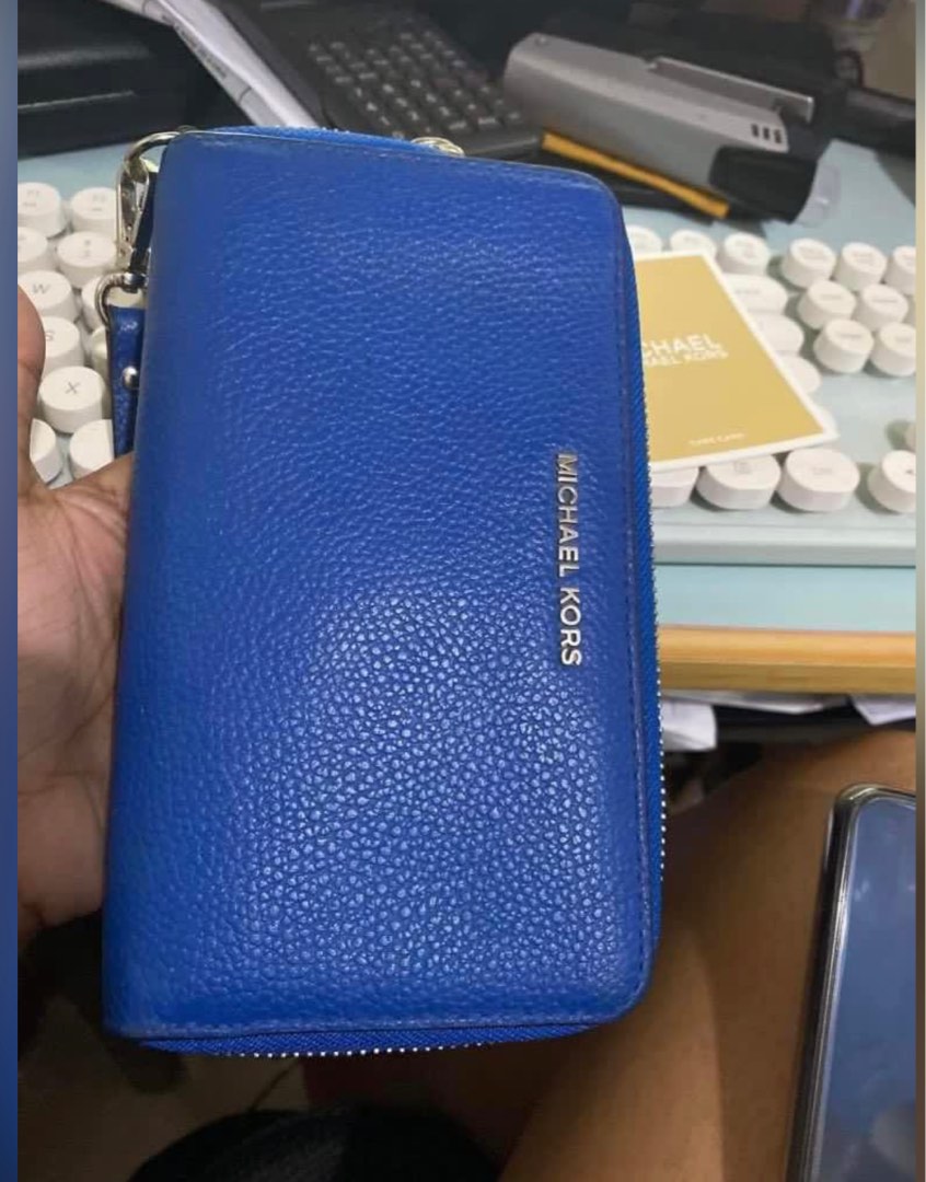 Michael Kors Royal Blue Wallet, Luxury, Bags & Wallets on Carousell
