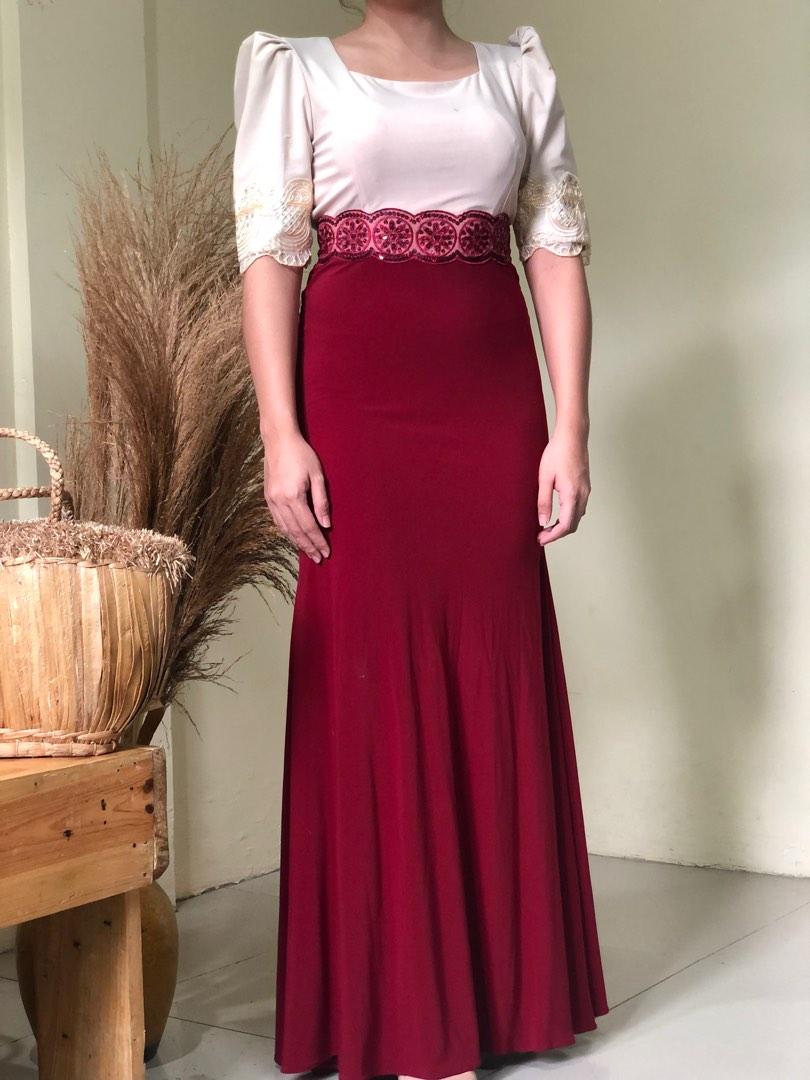 Maroon filipiniana shop