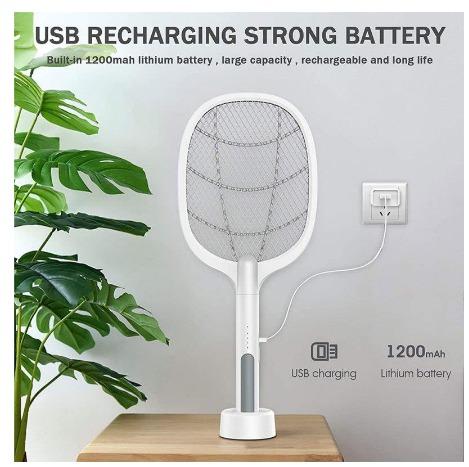Mosquito Killer Racket Rechargeable Handheld Electric Fly Swatter ...