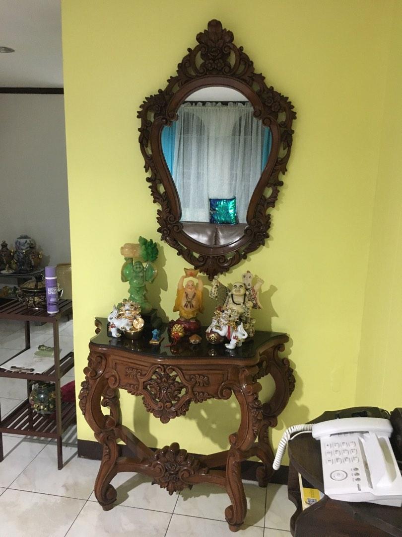 Narra Console Table and Mirror, Furniture & Home Living, Home Decor