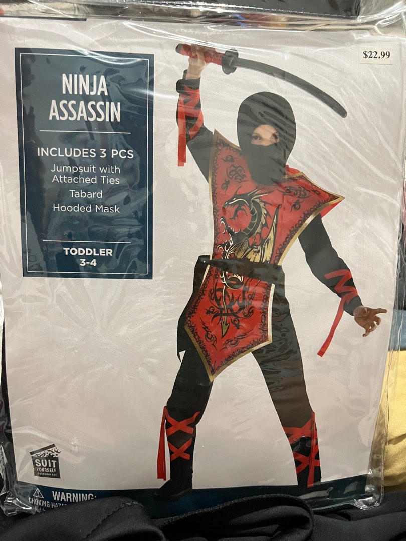 Ninja Assassin Costume, Babies & Kids, Babies & Kids Fashion on Carousell