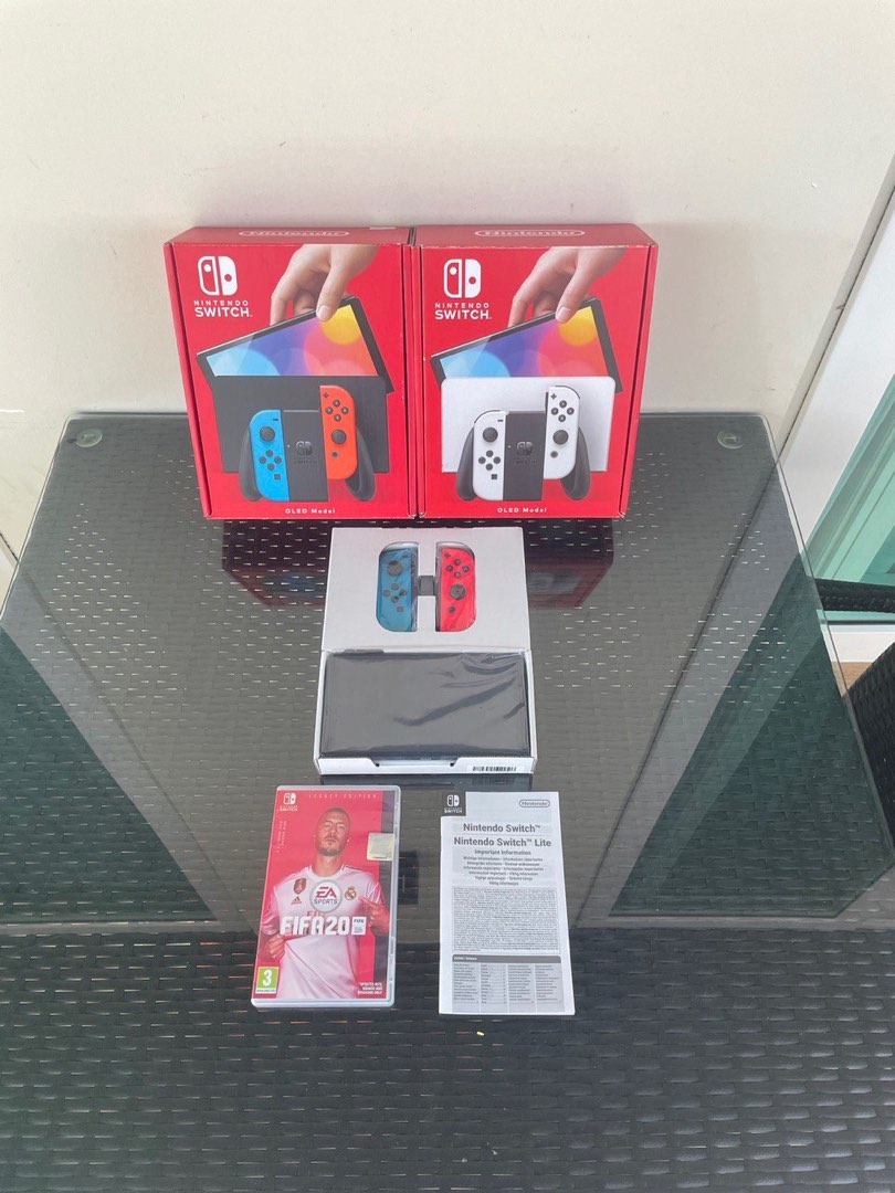 Nintendo Switch OLED Console Local Set Neon/White, Video Gaming, Video